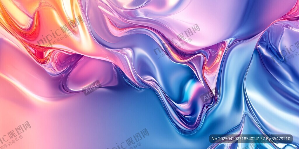 夢幻流動炫彩抽象背景圖