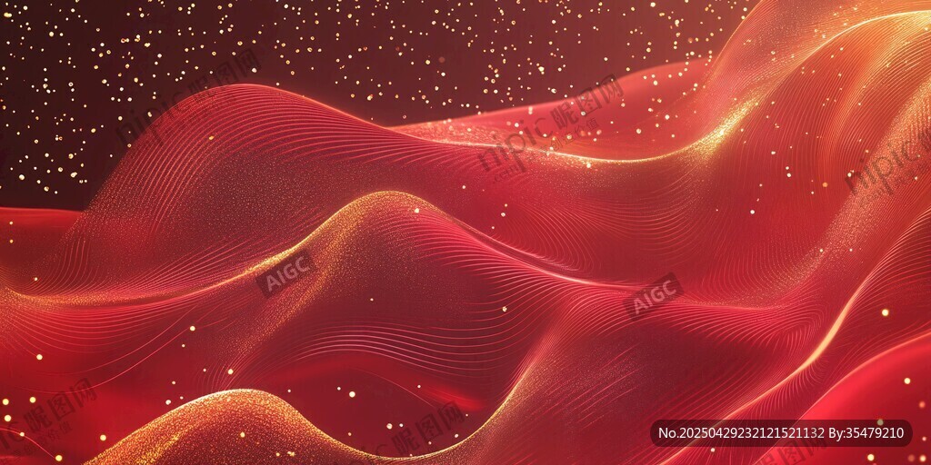 紅色流光溢彩夢幻背景圖