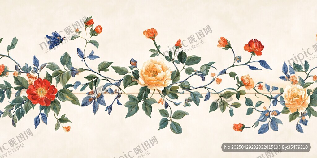 花卉藤蔓圖案精美裝飾