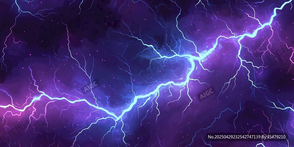 紫色閃電宇宙奇幻背景