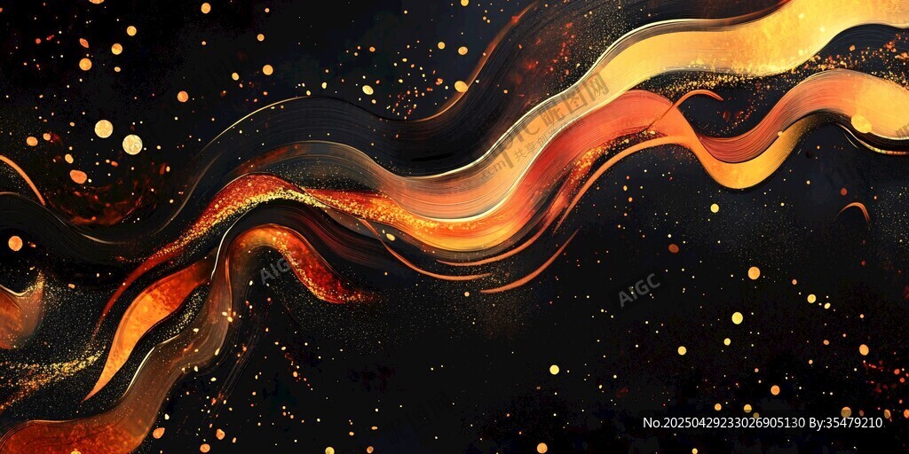 流動金焰星空夢幻背景