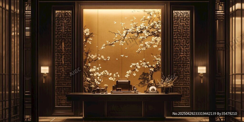 中式奢華書房典雅景致