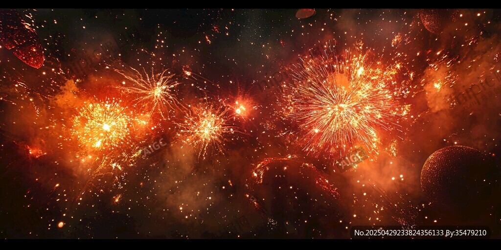 絢麗宇宙煙花夢幻景象