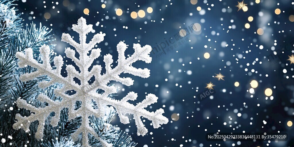 夢(mèng)幻雪花裝點(diǎn)的冬日背景