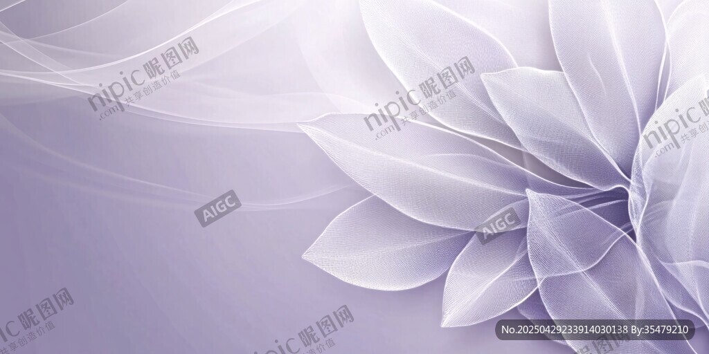 夢幻淡紫色透明花瓣背景圖