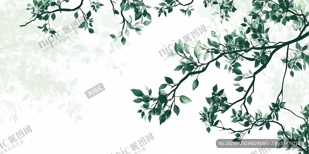 綠葉枝丫 清新自然背景