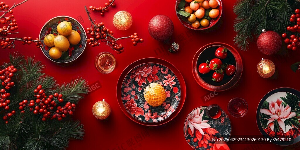 喜慶中式風(fēng)圣誕裝飾擺件