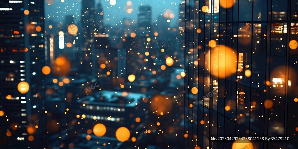 夢(mèng)幻都市夜景燈光閃爍