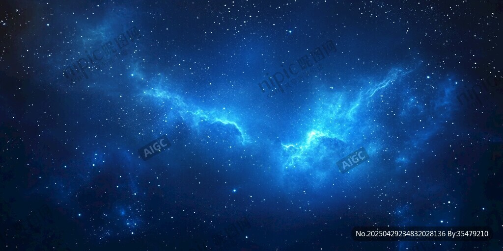 夢幻深邃的藍(lán)色星空背景