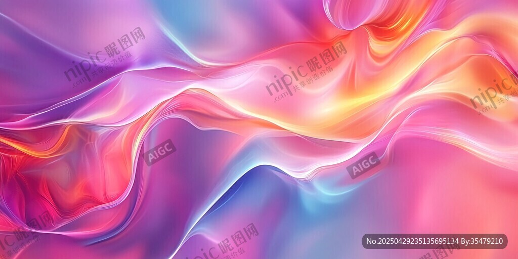夢幻絢麗流動色彩背景圖