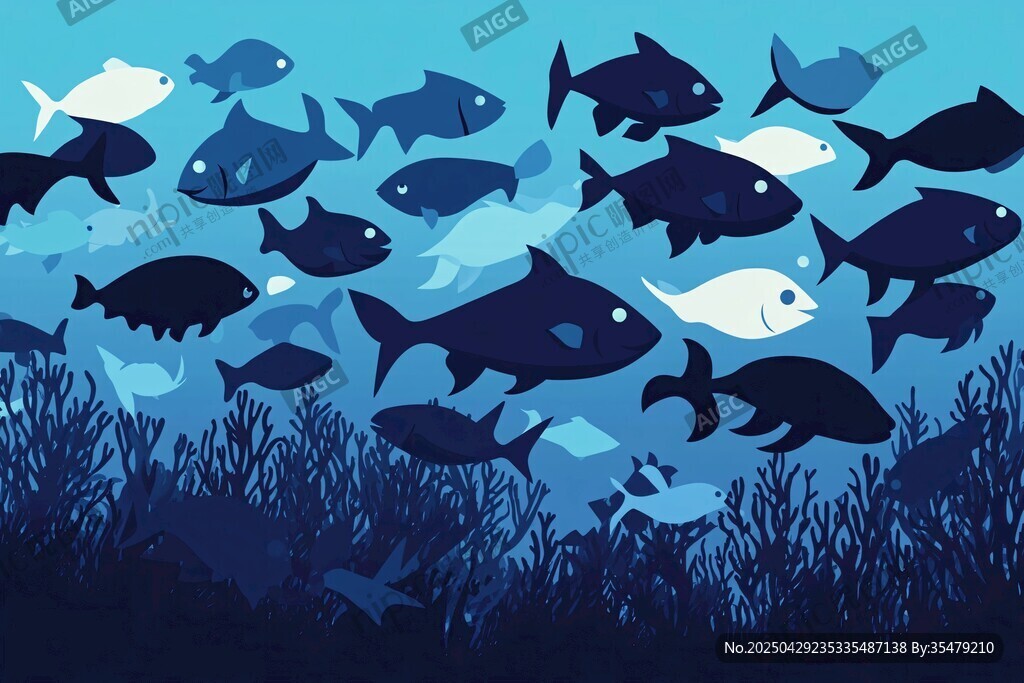 群魚暢游的海底夢幻景象