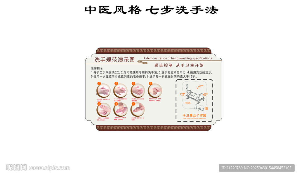 醫(yī)院標(biāo)識 中醫(yī)風(fēng)格 七步洗手法