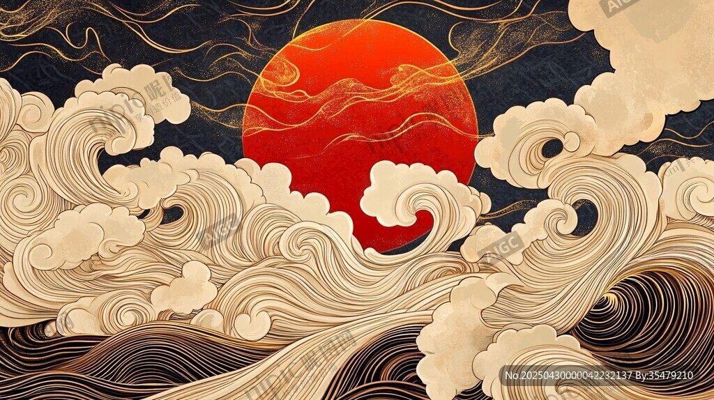 紅日云海圖