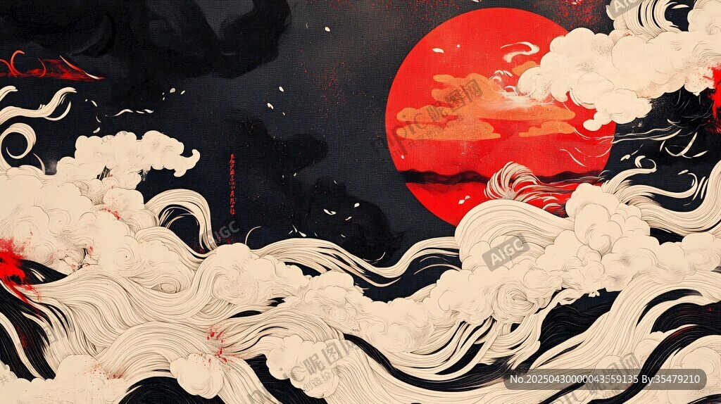 紅日云海圖