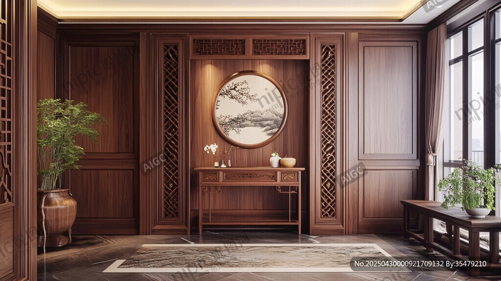 中式典雅玄關(guān)空間設(shè)計