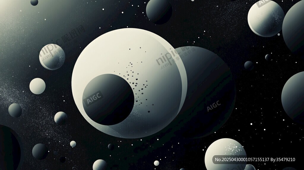 夢(mèng)幻黑白系宇宙星球景象