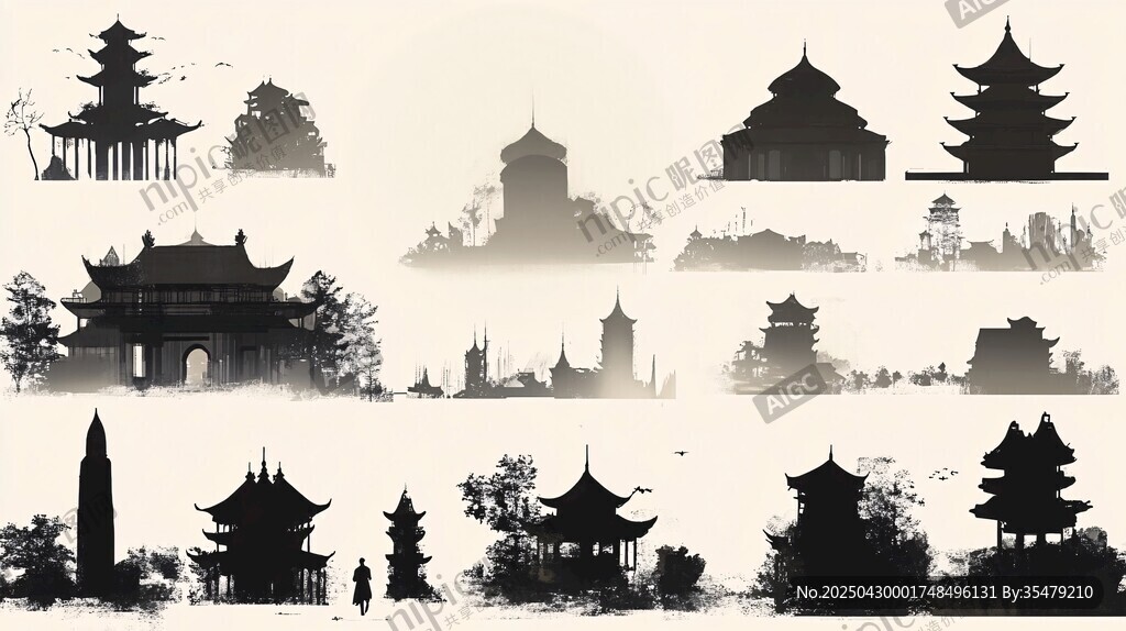 中式古建筑剪影合集