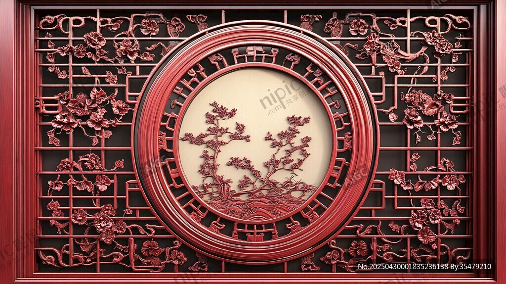 中式雕花窗欞 精致傳統(tǒng)工藝