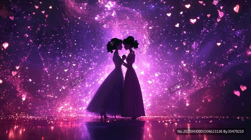 夢(mèng)幻星空下的浪漫雙人剪影