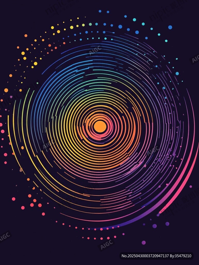 炫彩螺旋線條抽象背景圖