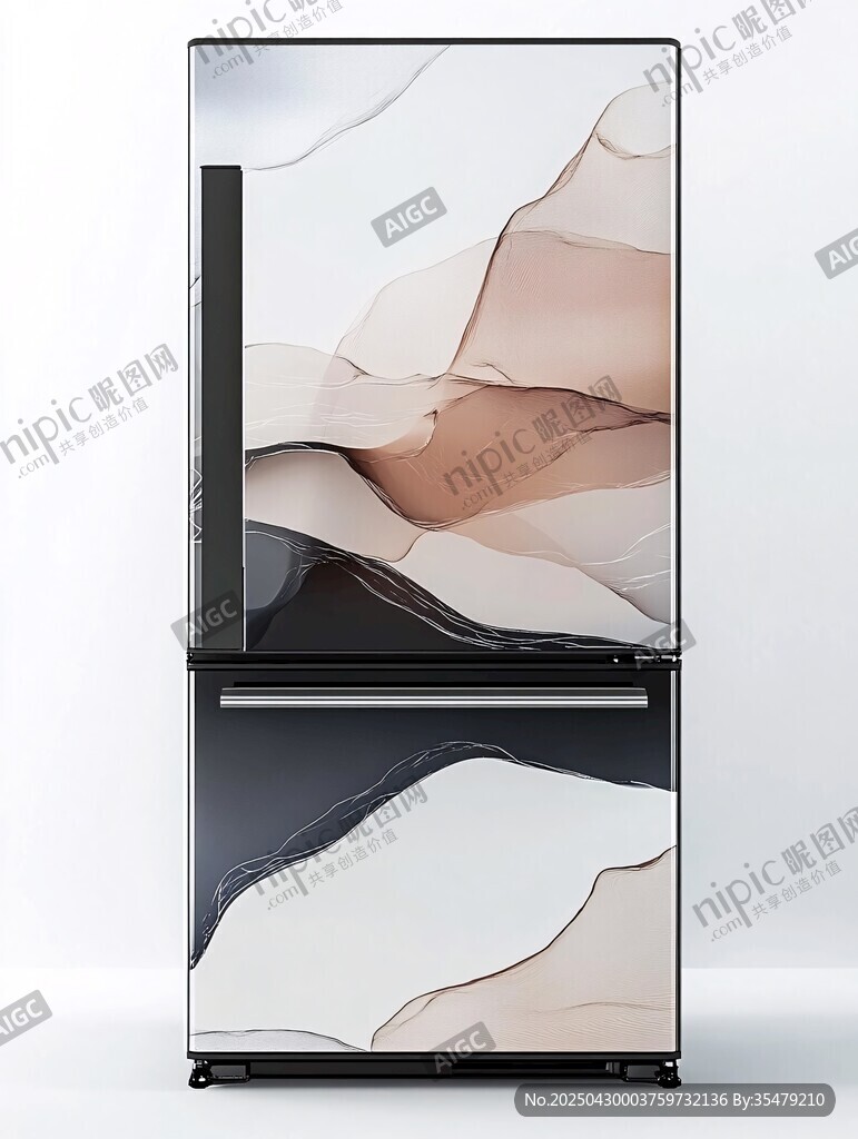 時尚花紋雙門冰箱展示