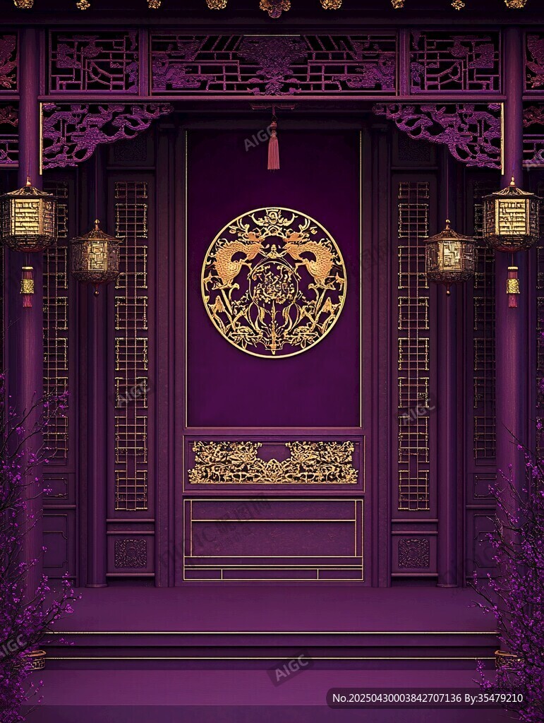紫韻中式古風華麗門庭
