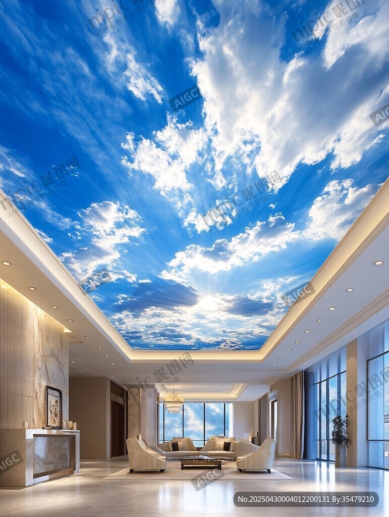 室內(nèi)天空主題天花板設(shè)計(jì)