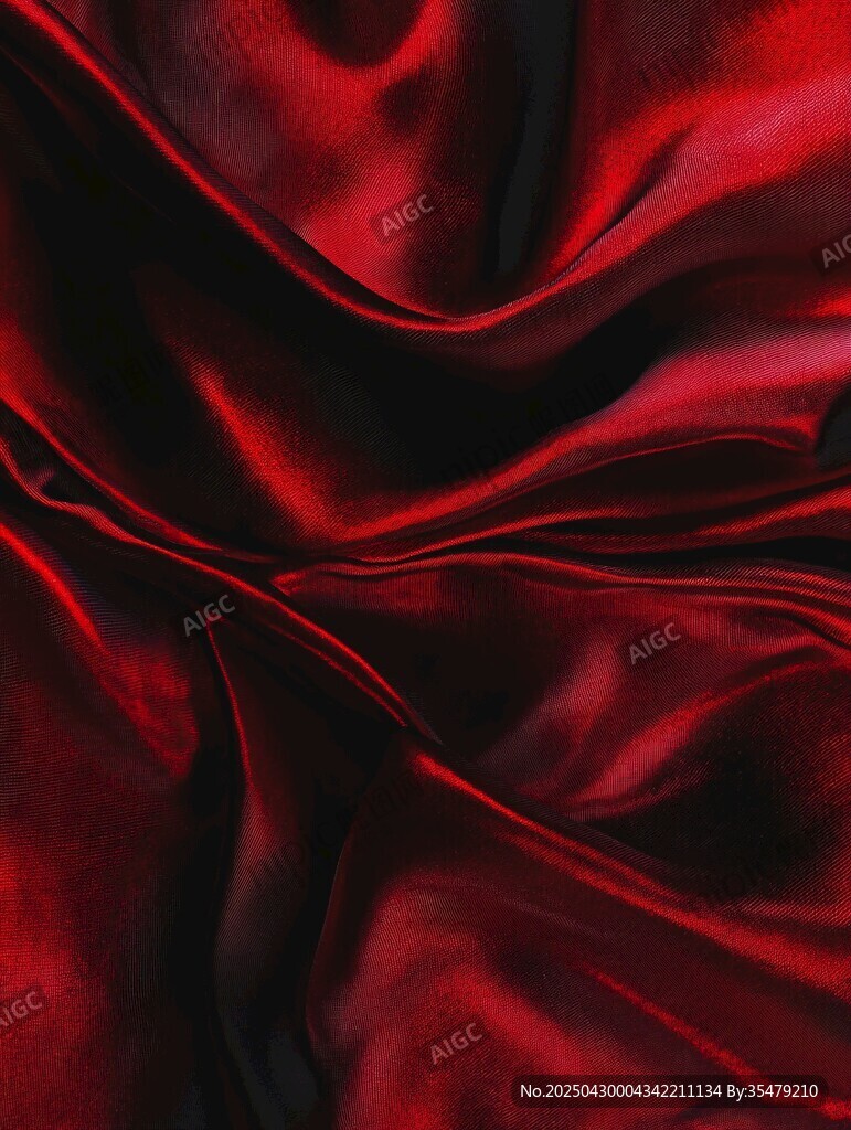 紅色綢緞的優(yōu)雅褶皺紋理