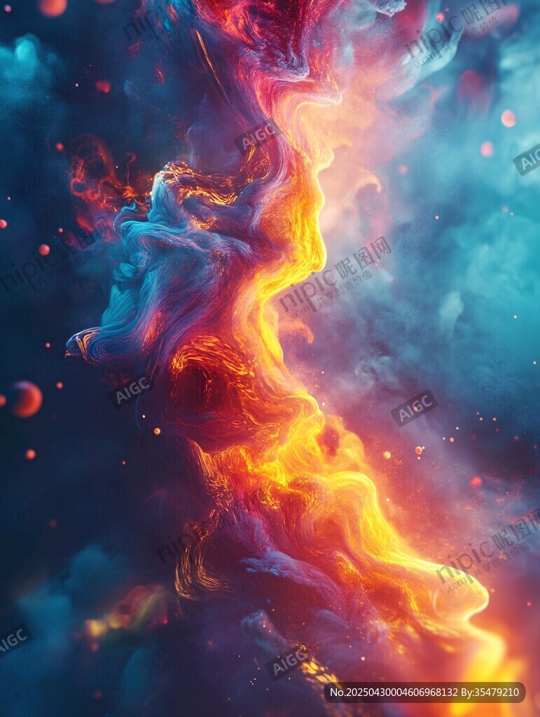 夢(mèng)幻色彩流動(dòng)的絢麗景象