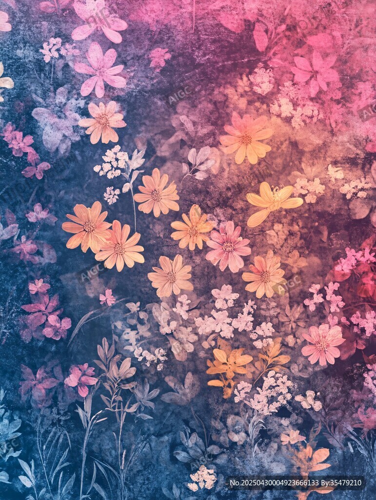 夢幻花卉背景圖
