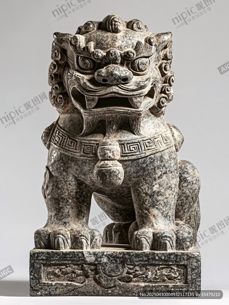 石獅子雕像 古樸威嚴(yán)造型