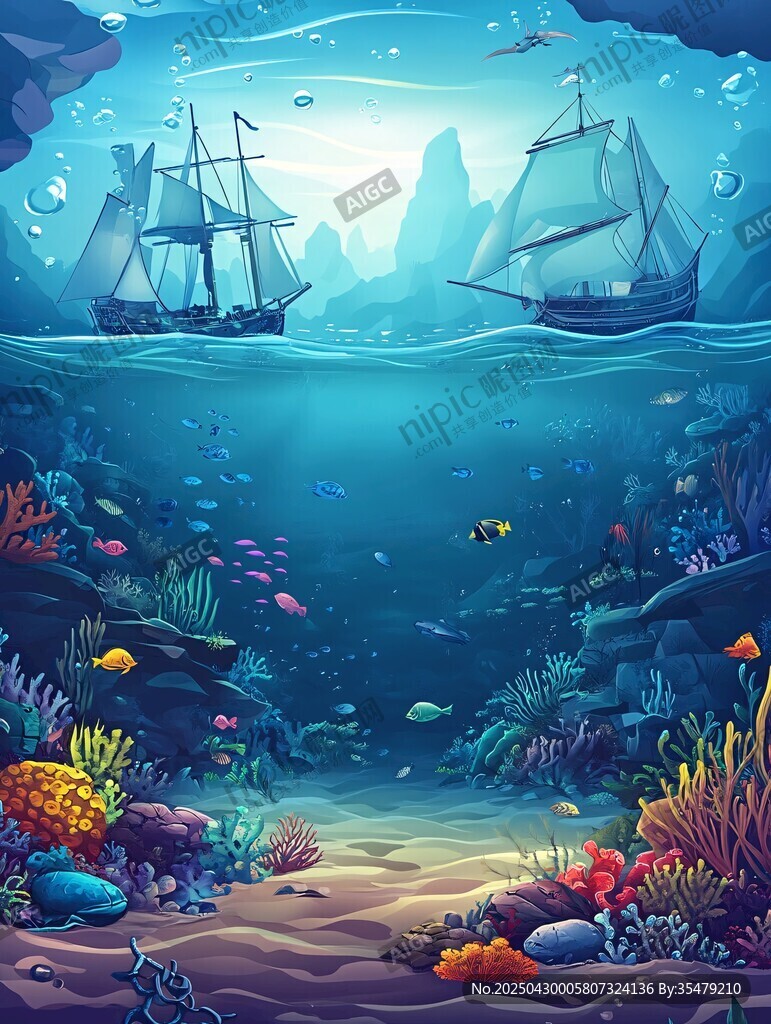 海底雙帆船奇幻景觀