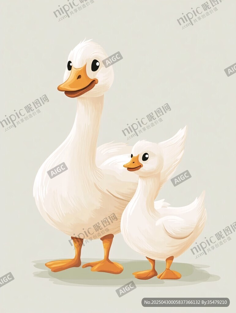 鴨媽媽與小鴨溫馨相伴