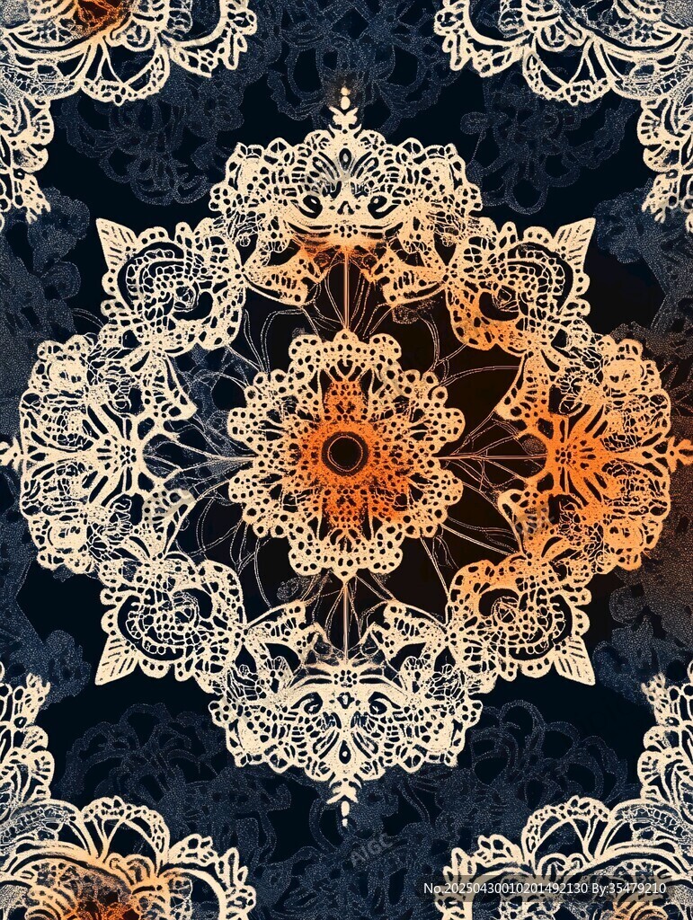復古華麗蕾絲花紋圖案