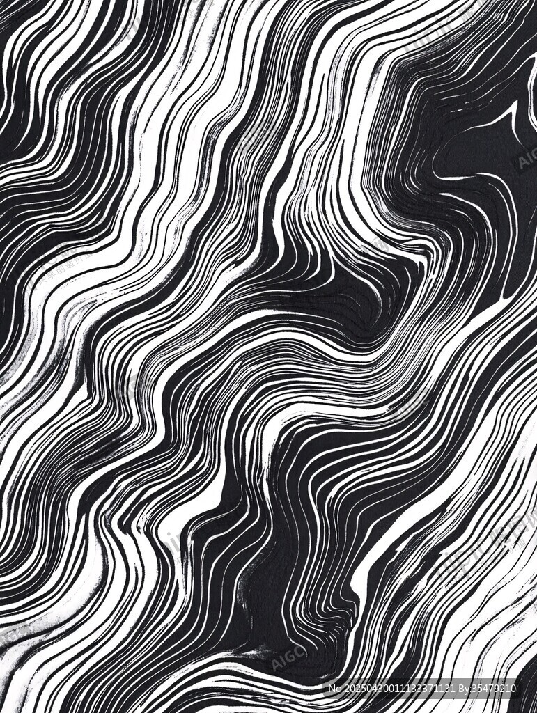 黑白波浪紋理抽象圖案