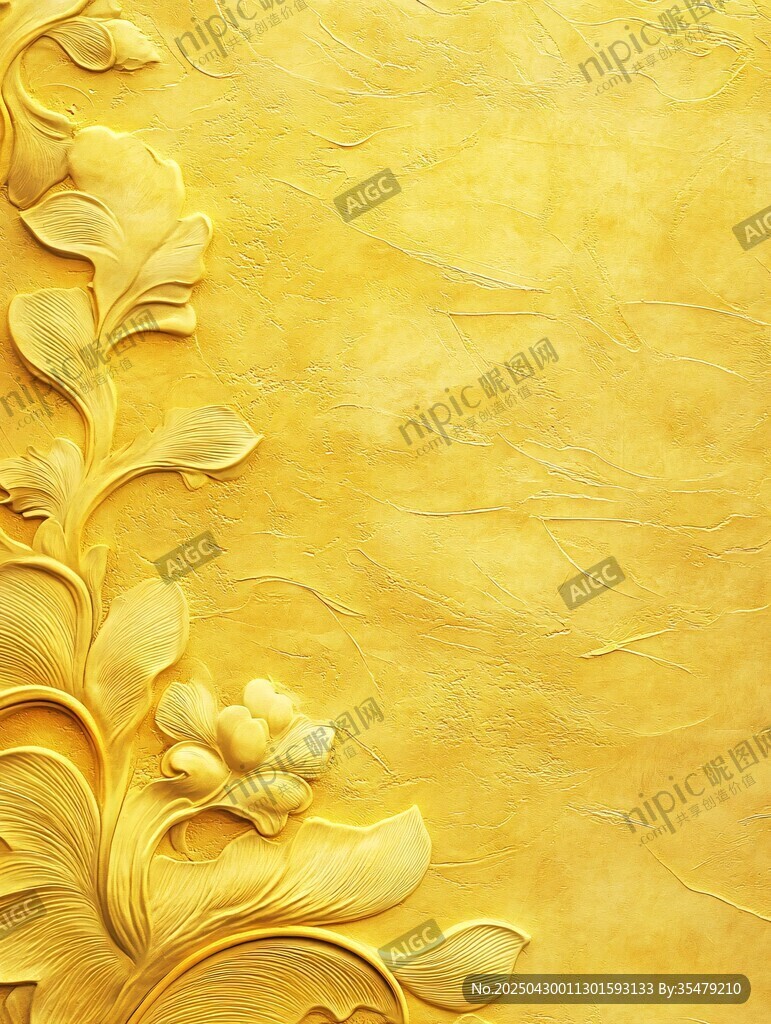 金色浮雕花紋背景圖案