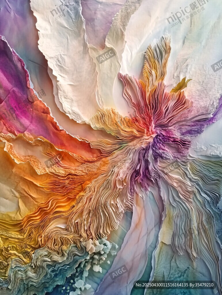 夢幻多彩抽象花卉紋理圖
