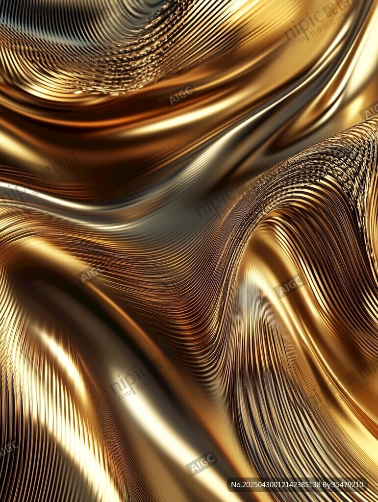 金色流動質(zhì)感抽象紋理圖
