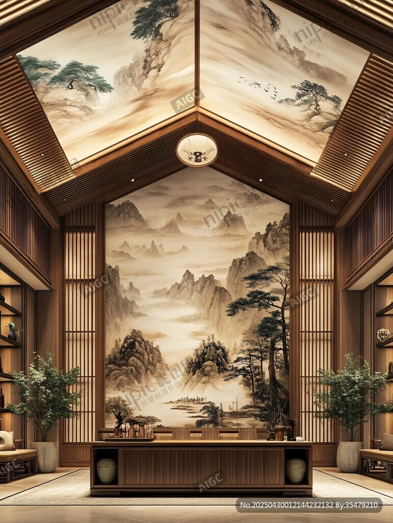 中式雅致山水風辦公空間
