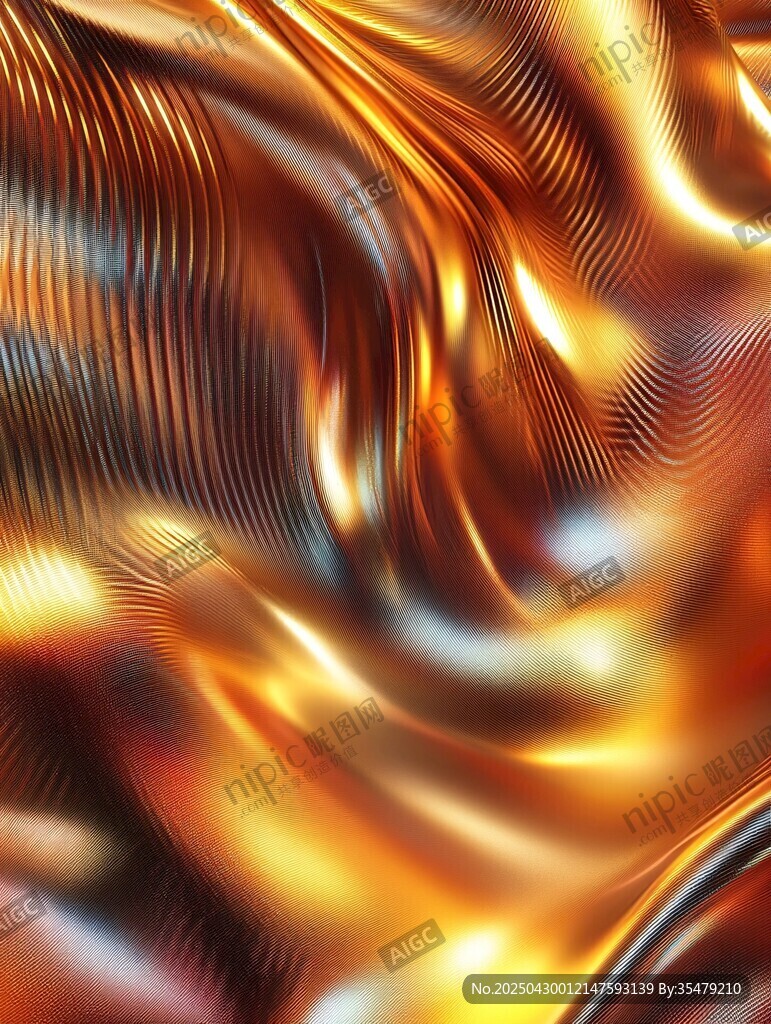 金色動感流體紋理背景圖