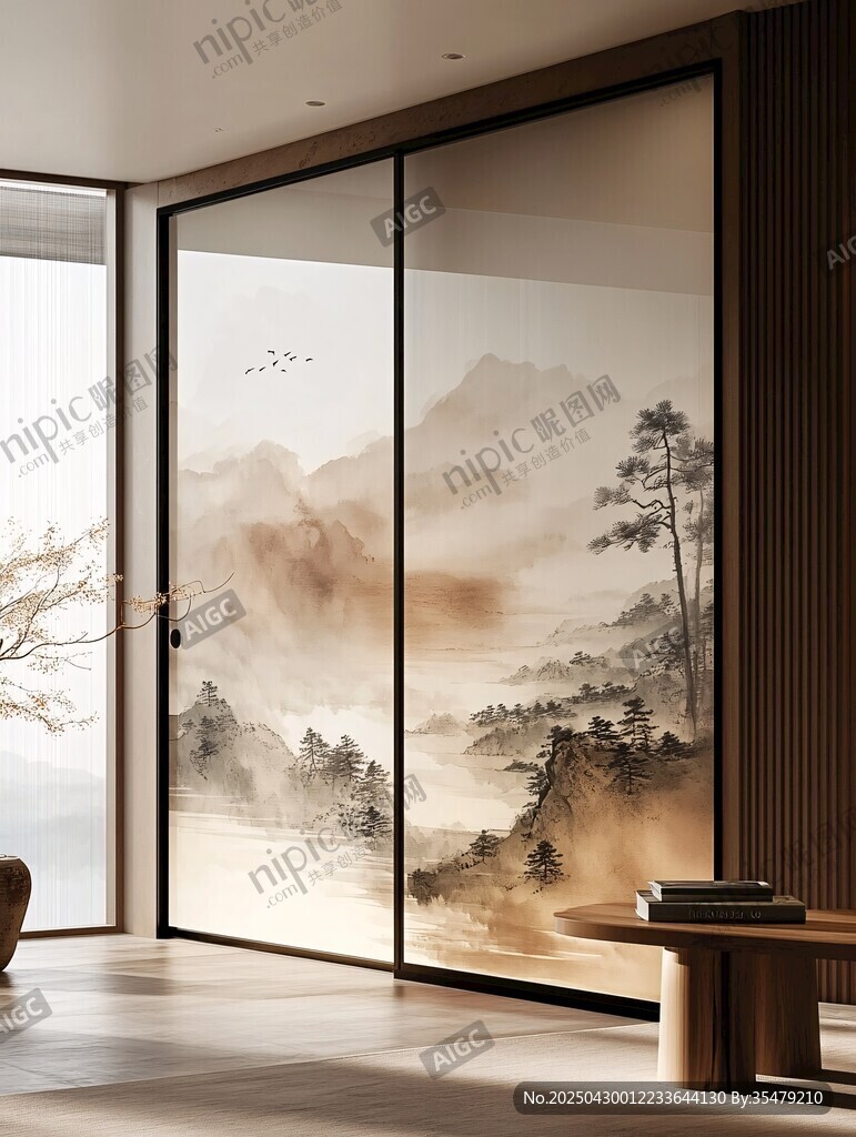 中式山水意境移門設計