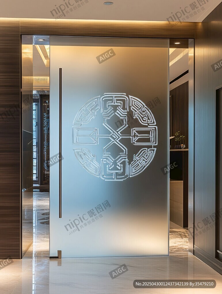 中式雕花玻璃門室內(nèi)景致