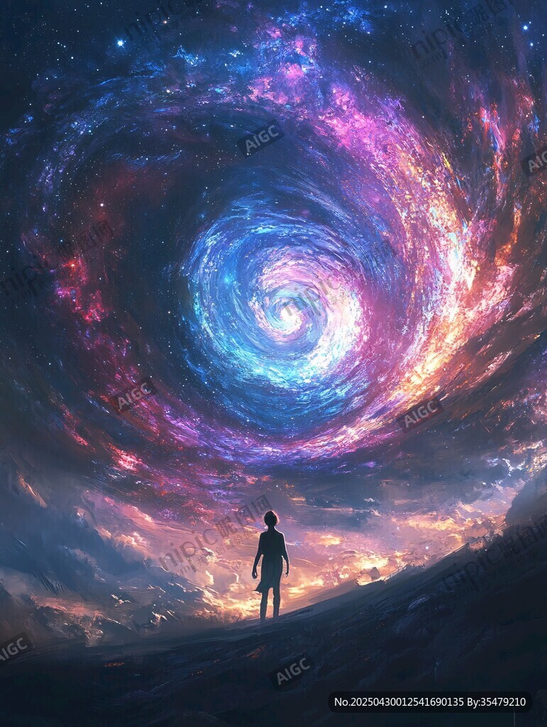 仰望夢幻宇宙的孤獨身影