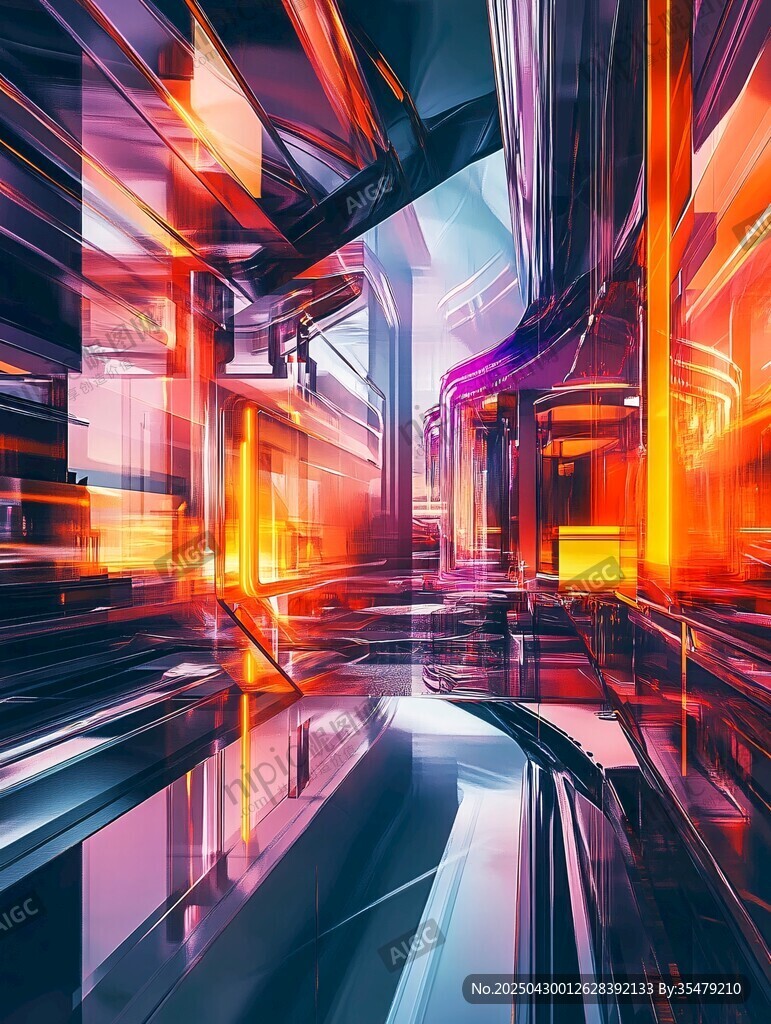 未来科幻风的炫彩数字空间 未来科幻风的炫彩数字空间