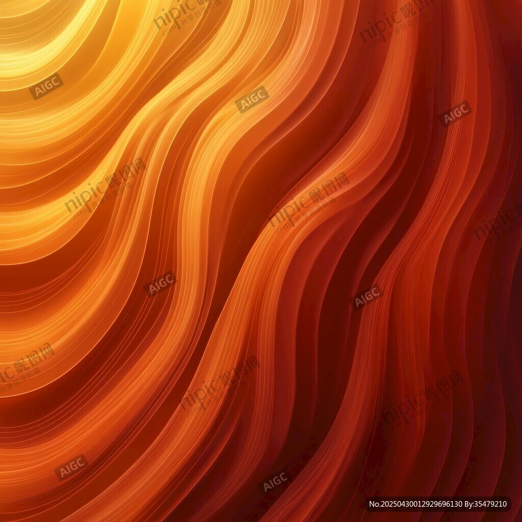 橙紅色波浪紋理背景圖