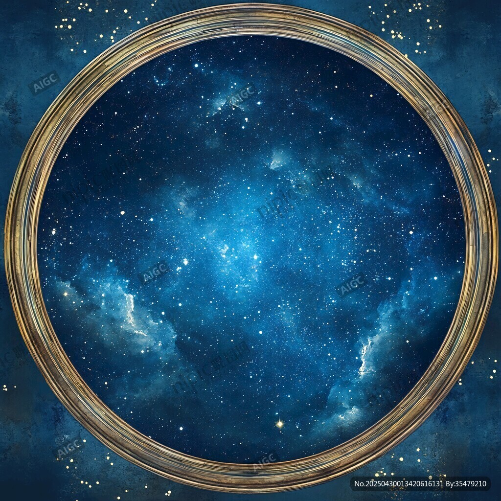 夢幻星空金框背景圖