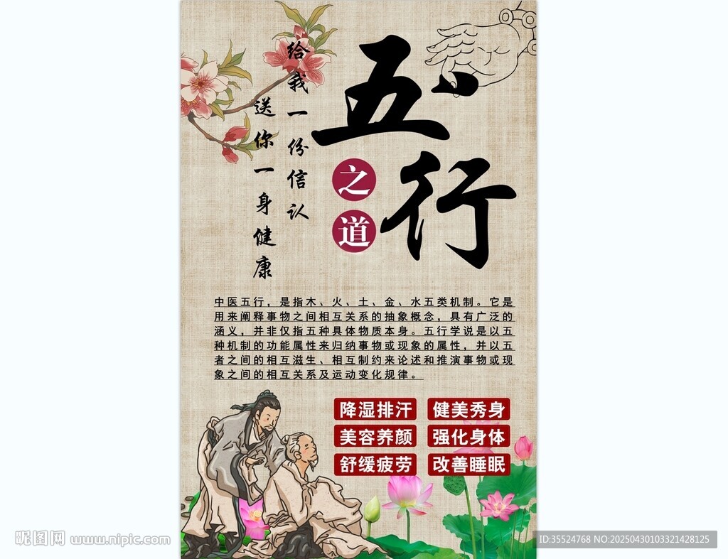 五行養生背景墻