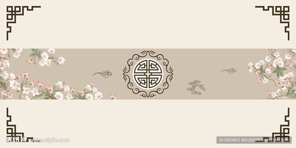 花卉裝飾邊框圖案設計