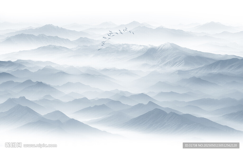 遠山近水水墨風景
