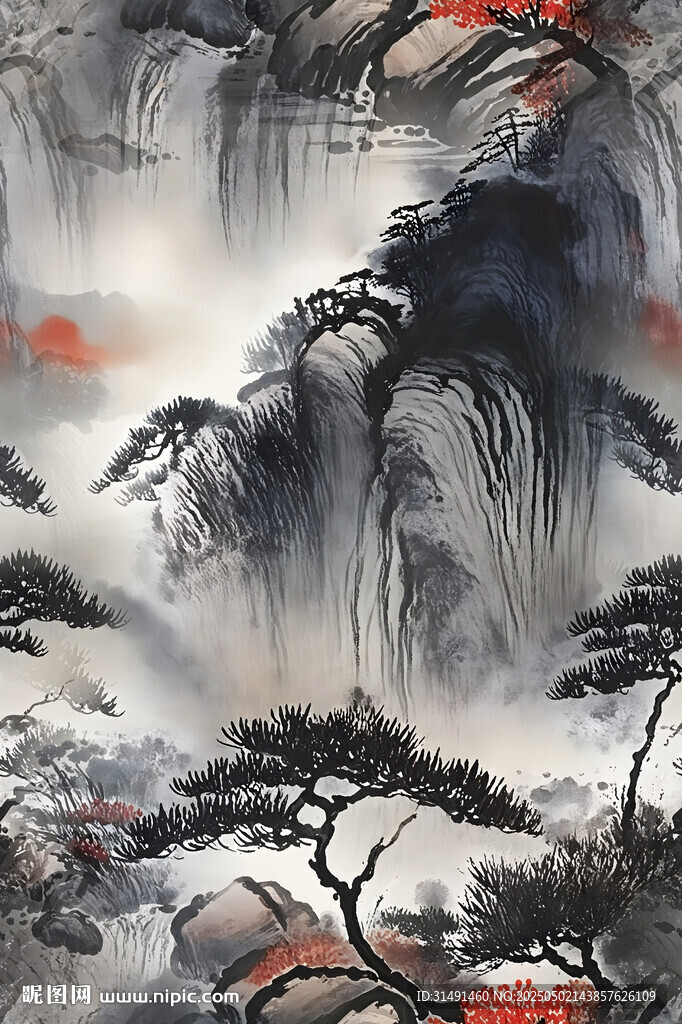 水墨山水國畫意境圖